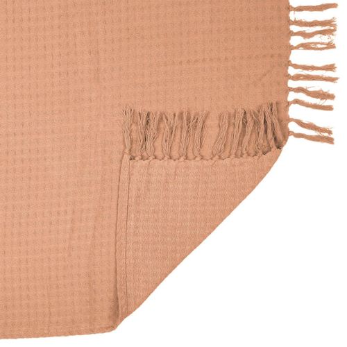 Plaid Jeté De Canapé 120x150cm Style Gaufré Coloris Ocre -