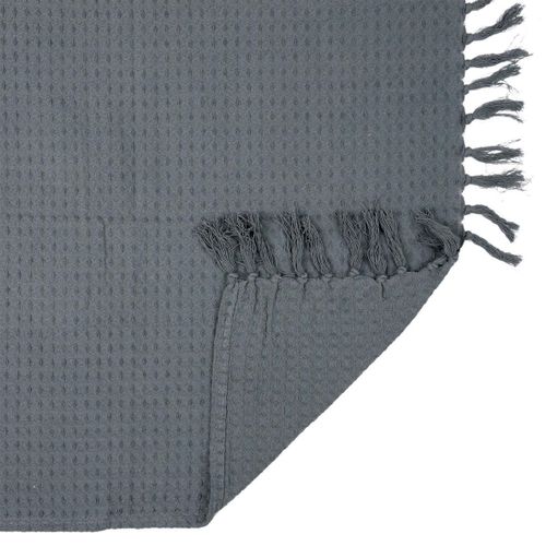 Plaid Jeté De Canapé 120x150cm Style Gaufré Coloris Gris Anthracite -