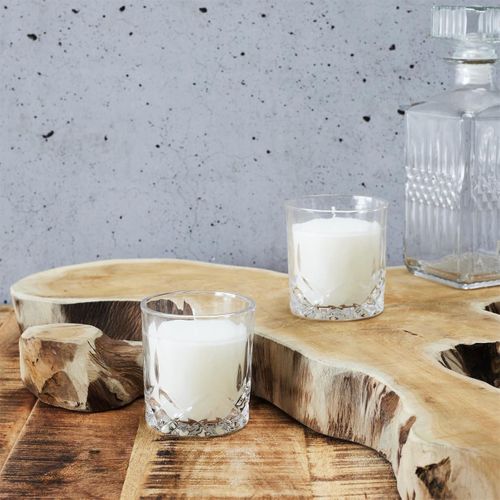 Coffret De 2 Bougies Parfumées En Verre Style Whisky, Parfum Ambre -