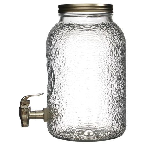 Distributeur à Boisson 3,8l En Verre Décor Citron Avec Robinet -