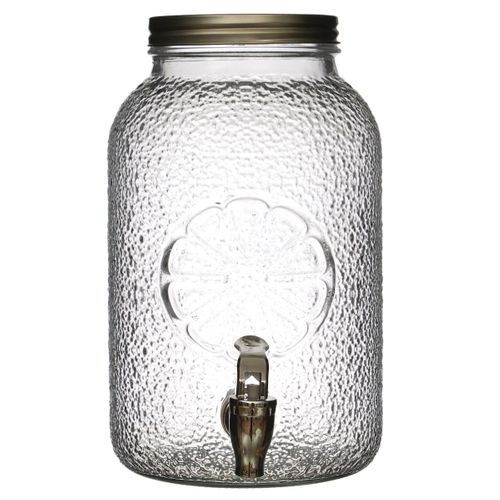 Distributeur à Boisson 3,8l En Verre Décor Citron Avec Robinet -