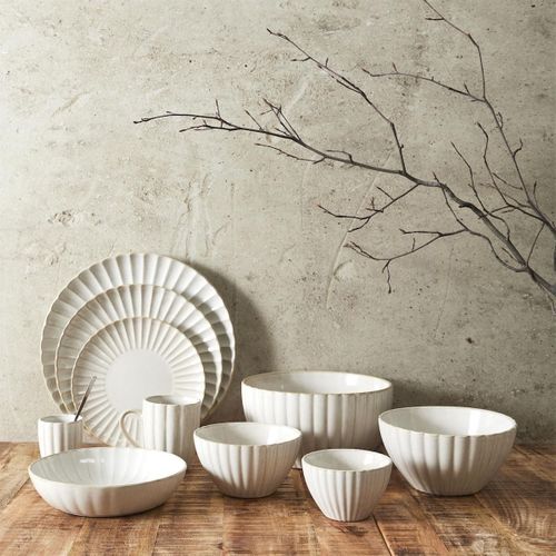 Set De 6 Assiettes De Présentation Beiges En Céramique (ø32 Cm) - Shelly