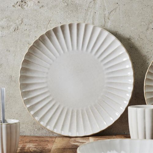 Set De 6 Assiettes De Présentation Beiges En Céramique (ø32 Cm) - Shelly