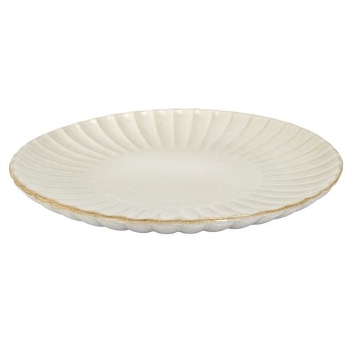 Set De 6 Assiettes Plates Beiges En Céramique (ø27cm) - Shelly