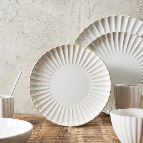 Set De 6 Assiettes à Dessert Beiges En Céramique (ø21,7cm) - Shelly