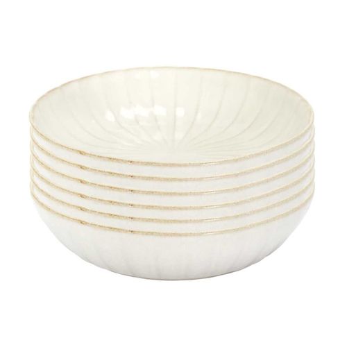 Set De 6 Assiettes Creuses Beiges En Céramique (ø20cm) - Shelly