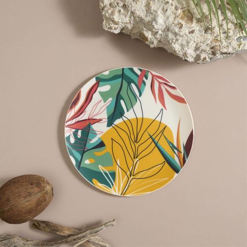 Set De 6 Assiettes Plates En Plastique Paradis Exotique (ø26cm) - Antilles