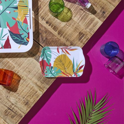 Plateau De Service En Plastique Paradis Exotique (21x14cm) - Antilles