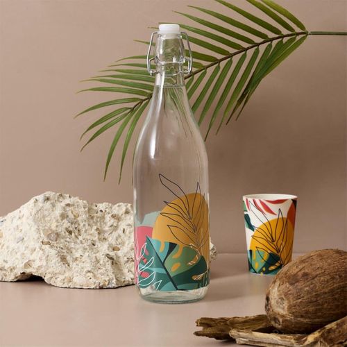 Bouteille En Verre à Clapet D'un Litre Paradis Exotique - Antilles