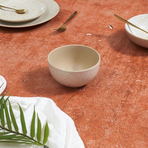 Set De 6 Bols En Céramique Beige Motif Mandala (65cl) - Akka