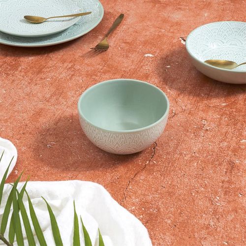 Set De 6 Bols En Céramique Vert Motif Mandala (65cl) - Akka