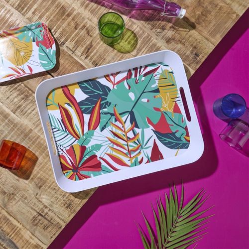 Plateau En Plastique Paradis Exotique (41x32cm) - Antilles