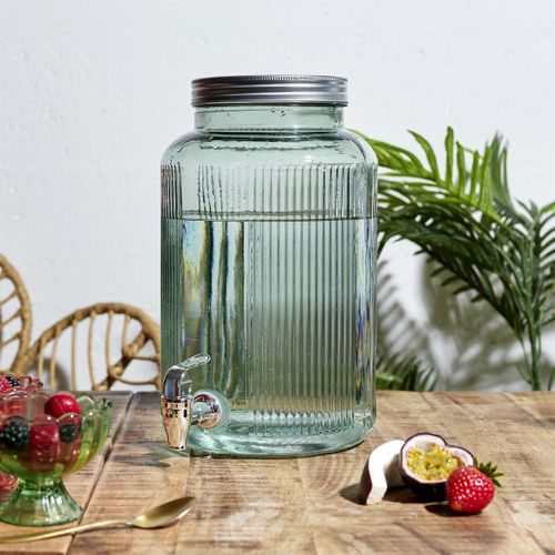 Distributeur à Boisson 5l En Verre Bleuté Avec Robinet -