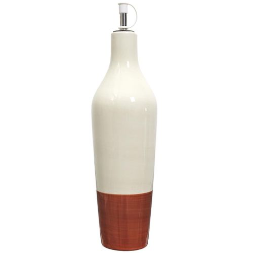 Huilier De 670 Ml En Céramique Bicolore (blanc et Terracotta) -