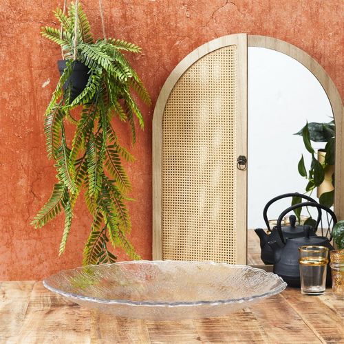 Set De 2 Plats Ronds En Plastique Transparent Texturé Martelé (ø42,5 cm) -