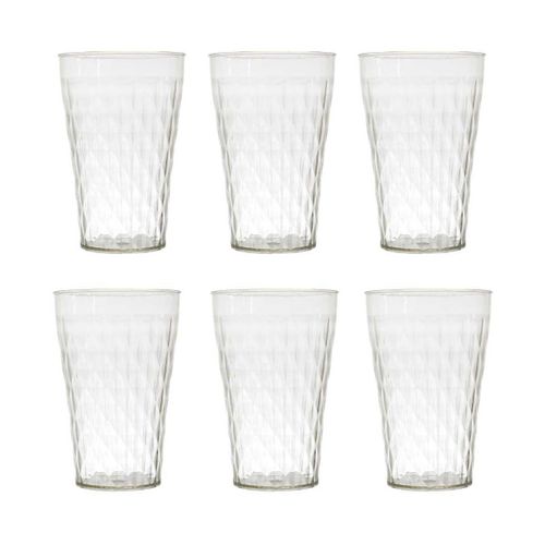 Set De 6 Verres En Plastique Transparent En Nid D'abeille (42cl) -