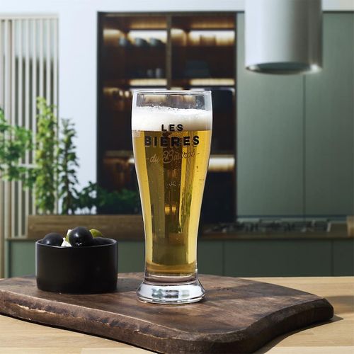 Coffret De 4 Verres à Bière En Verre Style Bistrot -