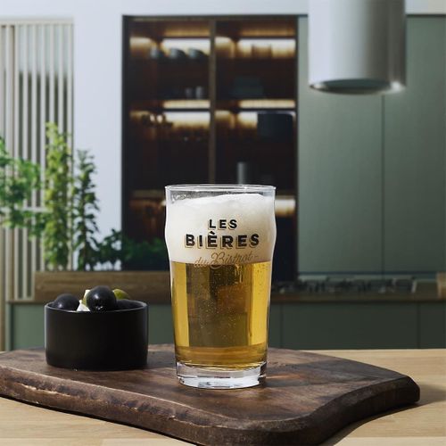 Coffret De 4 Verres à Bière En Verre Style Bistrot -