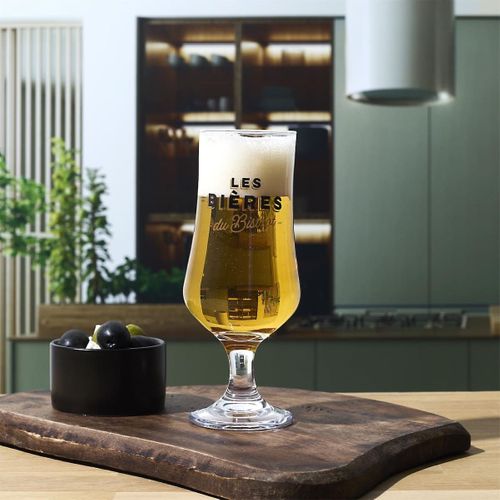 Coffret De 4 Verres à Bière En Verre Style Bistrot -