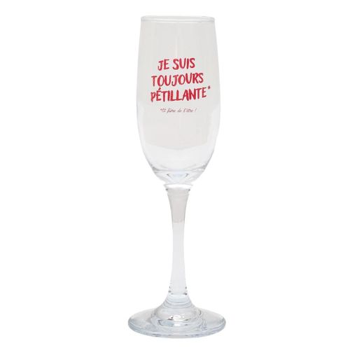 Flute à Champagne 15 cl Avec Message Rose Esprit Girl Power -