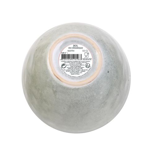 Set De 6 Bols 55cl En Céramique Au Grés Du Temps Gris - Galet