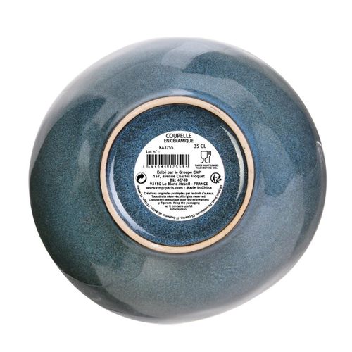 Set De 6 Bols 35cl En Céramique Au Grés Du Temps Bleu - Galet