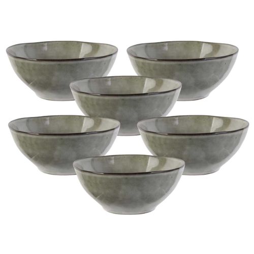 Set De 6 Bols 35cl En Céramique Au Grés Du Temps Gris - Galet