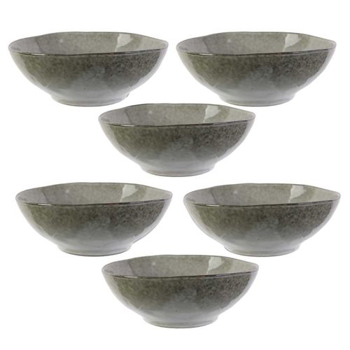 Set De 6 Bols 80cl En Céramique Au Grés Du Temps Gris - Galet