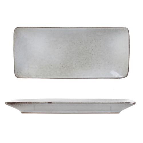 Set De 2 Plats Rectangulaire En Céramique Au Grés Du Temps Gris (22x10cm) - Galet