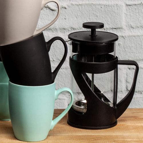 Cafetière à Piston 60cl En Verre Et Plastique Noir Pour 5 Tasses -