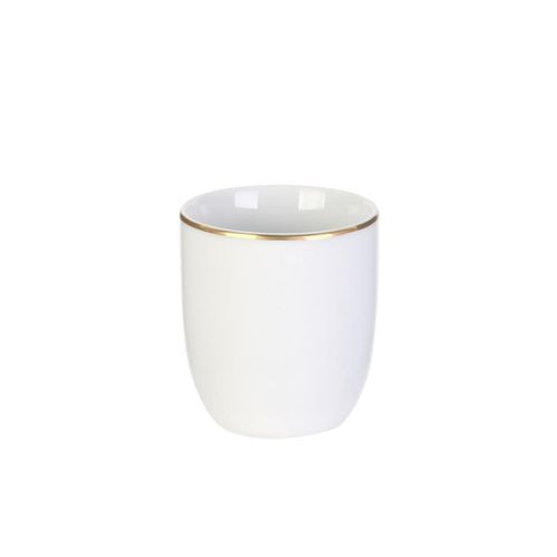 Set De 6 Tasses Blanches En Porcelaine Avec Liseré Doré (18cl) - Aura