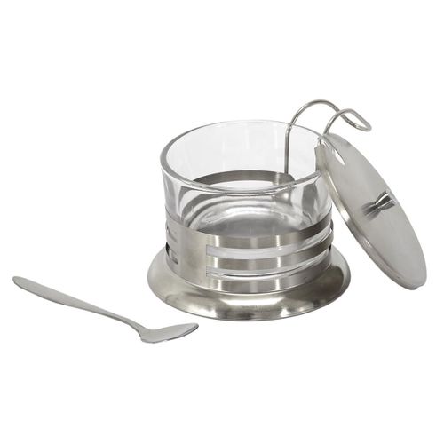 Distributeur De Parmesan 20cl En Verre Et Inox Avec Sa Cuillère -