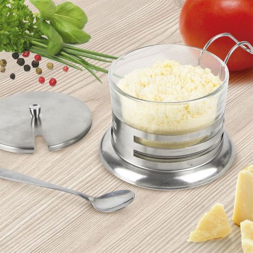 Distributeur De Parmesan 20cl En Verre Et Inox Avec Sa Cuillère -