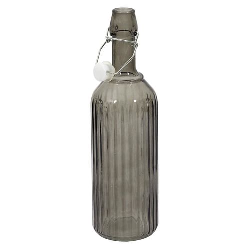 Bouteille à Clapet 1l En Verre Teinté Gris -