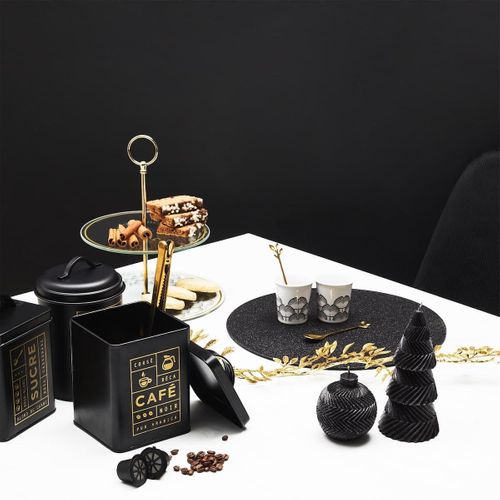 Set De 4 Cuillères à Café Dorées En Acier Inoxydable Style Feuilles -