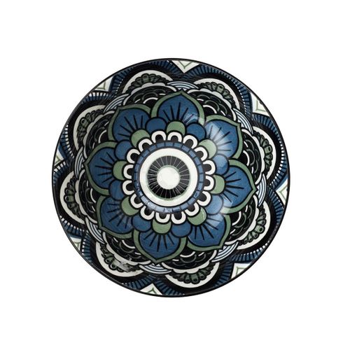 Set De 6 Bols En Porcelaine Bleu Mandala (ø15cm) - Mandala