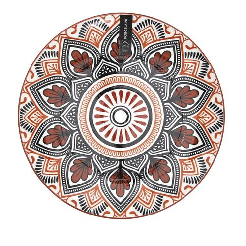 Set De 6 Assiettes à Dessert En Porcelaine Orange Mandala (ø19cm) - Mandala