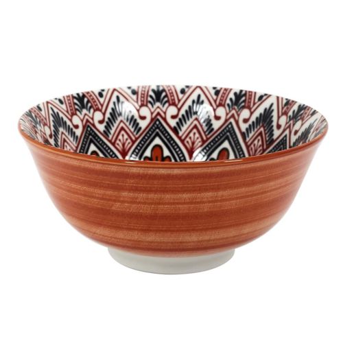 Set De 6 Bols En Porcelaine Orange Mandala (ø15cm) - Mandala