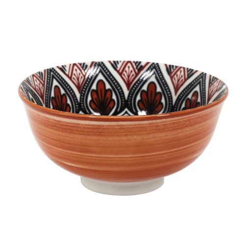 Set De 6 Bols En Porcelaine Orange Mandala (ø12cm) - Mandala