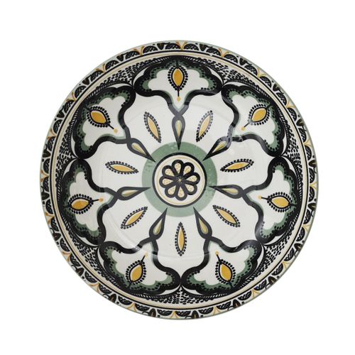 Set De 6 Assiettes Creuses En Porcelaine Vert Mandala (ø20cm) - Mandala