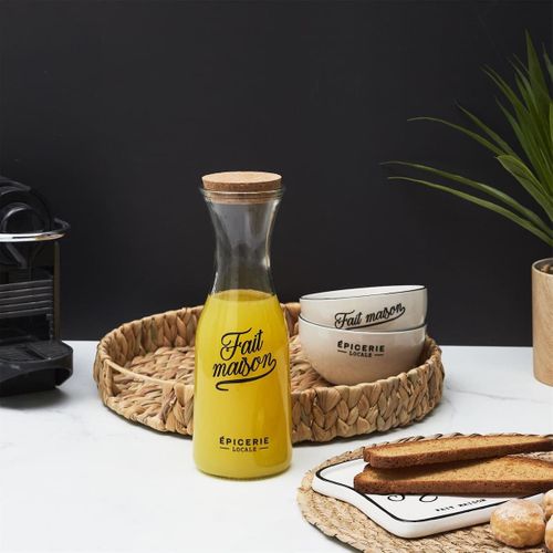 Carafe Bistrot 1l En Verre Avec Couvercle En Liège -