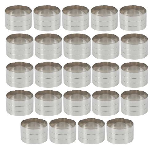 Set De 24 Ronds De Serviette En Métal Argenté -