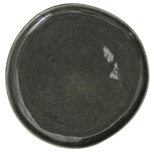 Set De 6 Assiettes Plates En Céramique Au Grés Du Temps Vert (ø27cm) - Maka