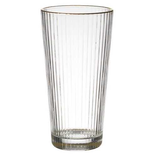 Set De 6 Verres 40cl En Verre Avec Stries Et Liseré Doré -