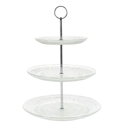 Plateau Décoratif En Verre à 3 Niveaux (ø25, 20 Et 15 Cm) -