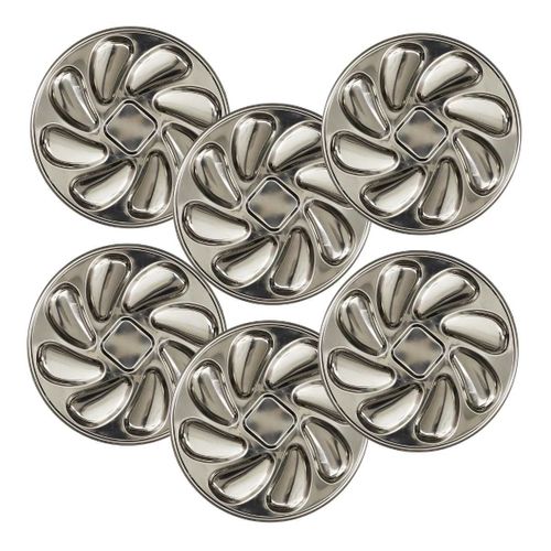 Set De 6 Assiettes à Huîtres En Acier Inoxydable Argenté (8 Huitres) -