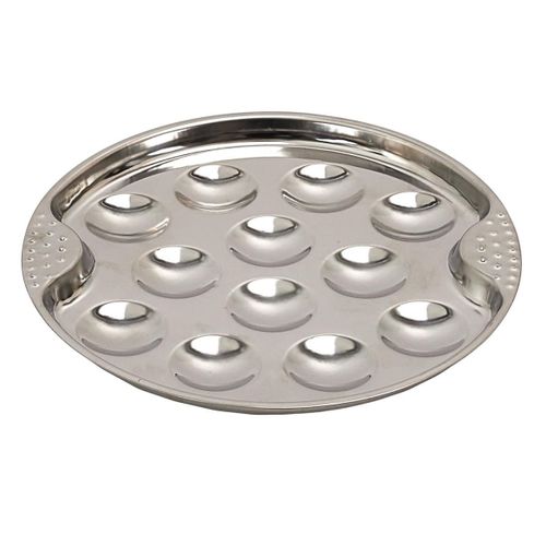 Set De 2 Assiettes à Escargots En Acier Inoxydable Argenté (12 Escargots) -