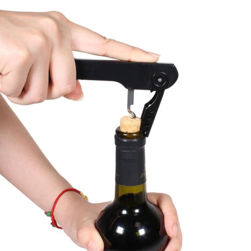 Tire-bouchon Multifonction 3 En 1 En Inox Et Plastique Noir -