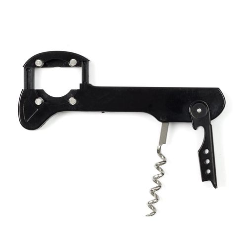 Tire-bouchon Multifonction 3 En 1 En Inox Et Plastique Noir -