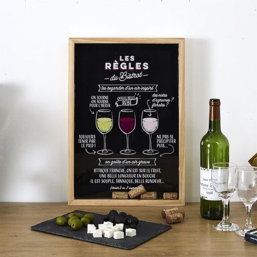 Cadre En Bois Pour Collection De Bouchons En Liège Style Bistrot -